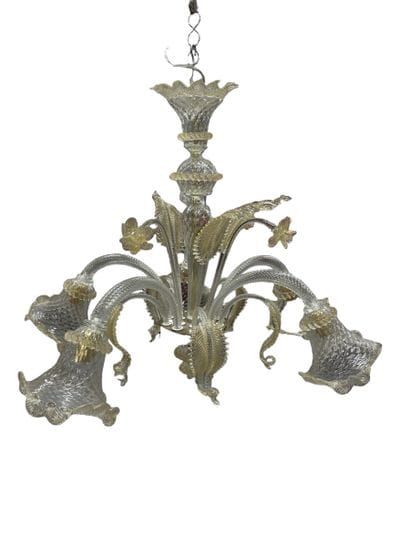 MURANO
Beau lustre en verre soufflé à cinq...