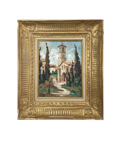 Maurice PARIS (1903-1969)
Vue d'église
Huile...