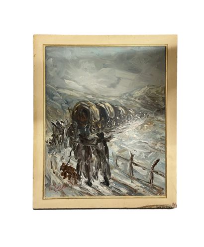 AMPELIO LORENZO GARINI (1916-1998)
Caravane
Huile...