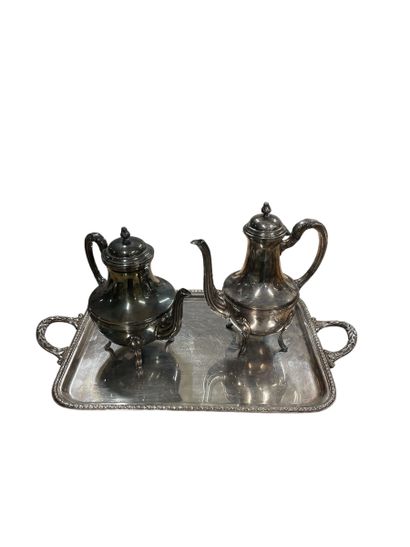 Five-piece silver-plated tea and coffee service...