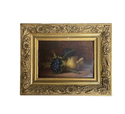 A. HUGUES (XIXe-XXe)
Nature morte aux fleurs...