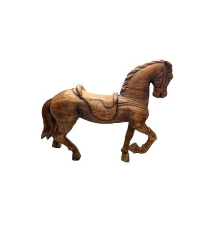 Cheval de carrousel en bois sculpté.
101...