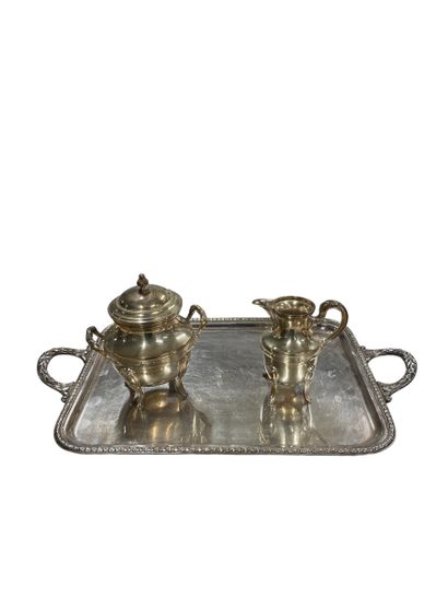 Five-piece silver-plated tea and coffee service...