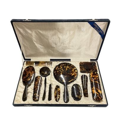 12-piece tortoiseshell toiletry set, in original...