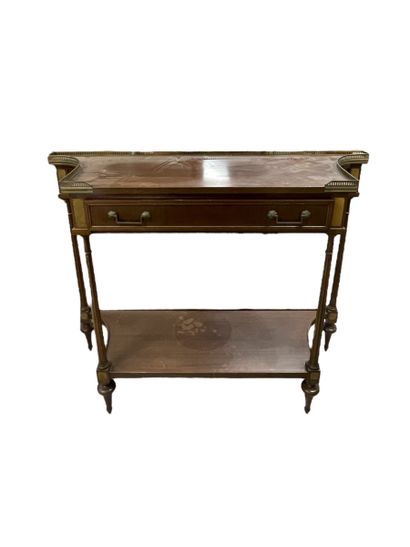 Console en bois et bois de placage à côtés...