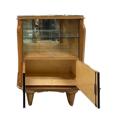Petite vitrine Art Déco en bois de placage...
