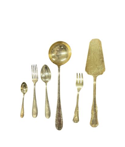 SILVER 
Art Deco silver-plated menagère set...
