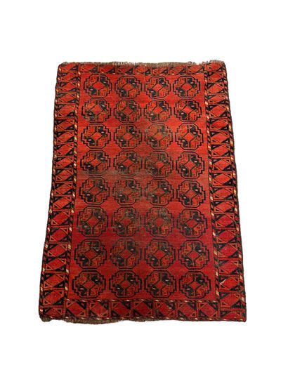 Tapis Afghan (chaîne, trame et velours en...