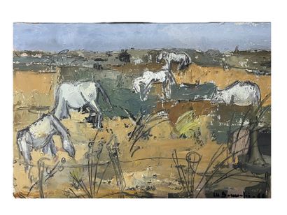 BONNEFOY XXe siècle
Chevaux en Camargue
Huile...