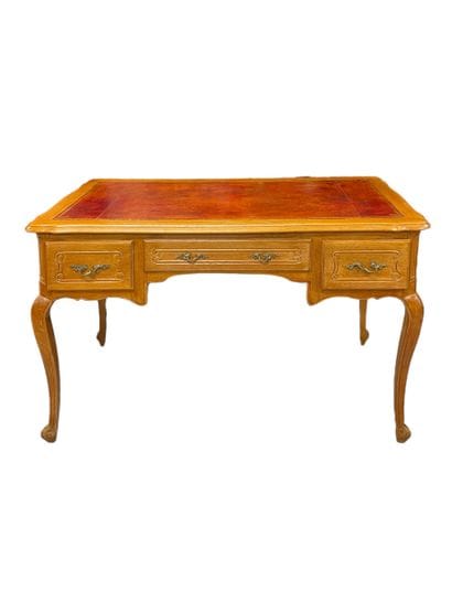 Bureau en bois naturel ouvrant par trois...