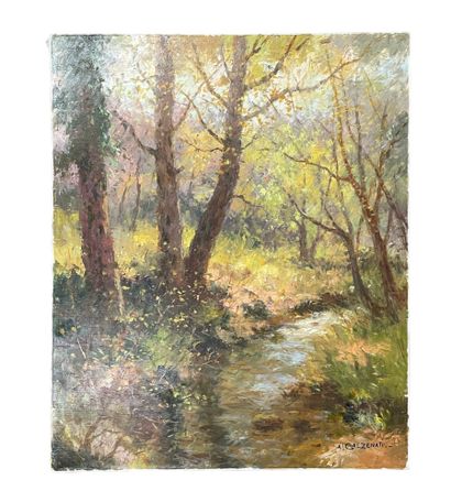 André GALZENATI (1890-1970)
Rivière en forêt
Huile...