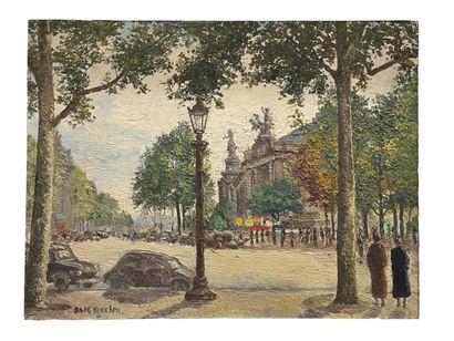 Sam BLAZER (1901-1971) 
Vue du Grand Palais
Huile...