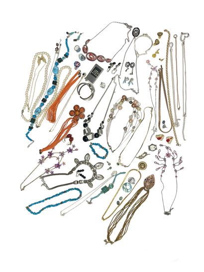 Important lot of costume jewelry including:...