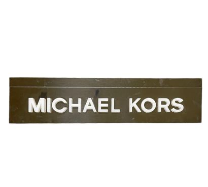 Part of an illuminated sign in wood and chromed...