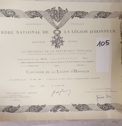 [LEGION OF HONOR]

Brevet de Chevalier de...