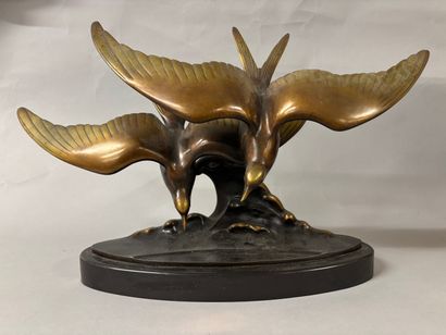 LORINO (20th century)
Seagulls
Bronze print...