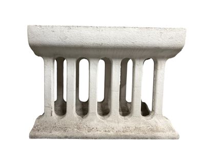 Pair of large openwork planters in white-painted...