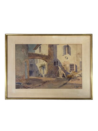 Lina BILL (1855-1936)
Place de village
Aquarelle...