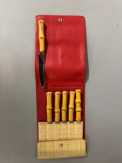 ROSTFREI
Suite of 6 cheese knives, bamboo...