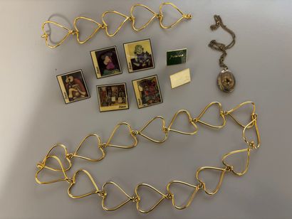 Large lot of metal and costume jewelry including:...