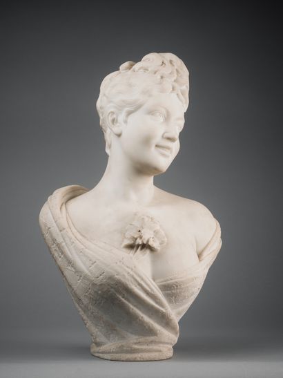 Ecole du XIX e siècle 
Buste de femme au...