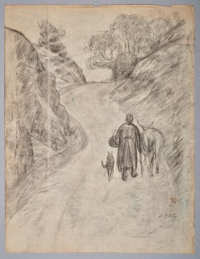 Léon DETROY (1859-1955)
Paysanne à la vache...