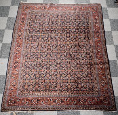 Tapis Tebriz (chaine et trame en coton, velours...