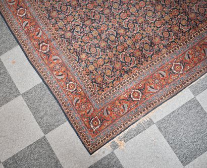 Tapis Tebriz (chaine et trame en coton, velours...