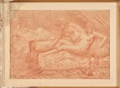 Léon DETROY (1859-1955) 
Odalisques à Rabat...