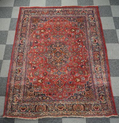 Tapis Keschan (chaine et trame en coton,...