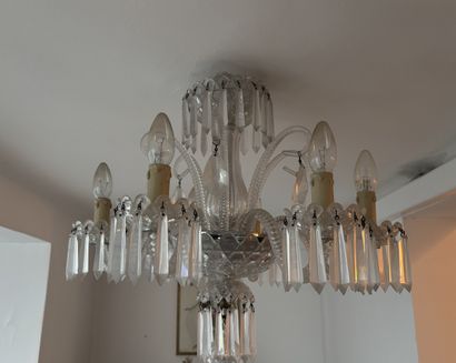 SAINT LOUIS
Lustre en cristal torsadé et...