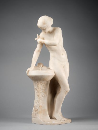 Ecole du XIX e siècle
Nu féminin au papillon...