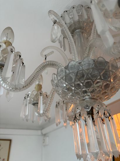 SAINT LOUIS
Lustre en cristal torsadé et...