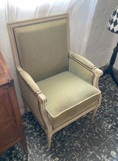 Bergère à dossier plat dit 