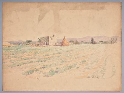 Léon DETROY (1859-1955) 
La campagne provençale...