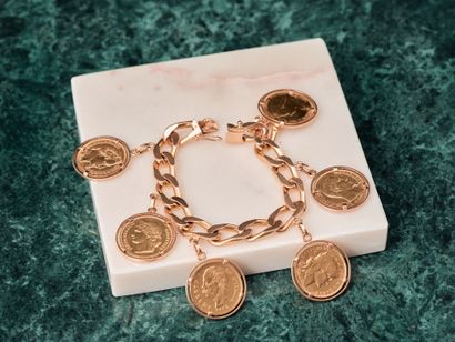 Bracelet gourmette en or jaune 18k 750 millièmes...