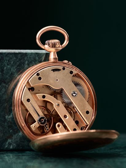 Montre de poche en or rose 18k 750 millièmes...
