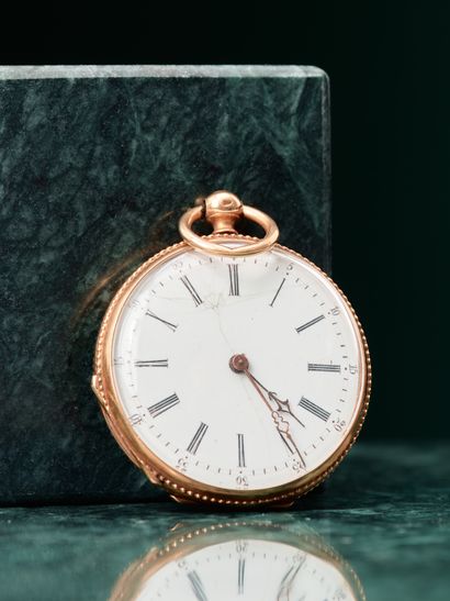 Montre de poche en or jaune 18k 750 millièmes...