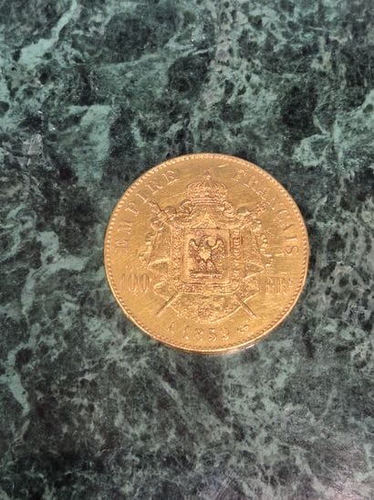Pièce de 100 francs or Napoléon III, tête...
