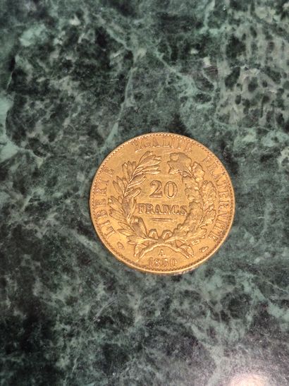Une pièce de 20 francs en or, Cérès, datée...