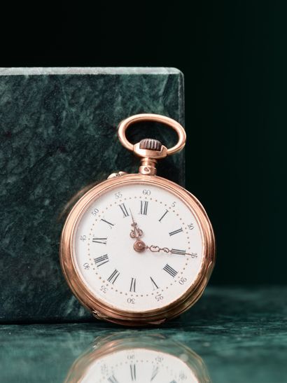 Montre de gousset en or jaune 18k 750 millièmes...