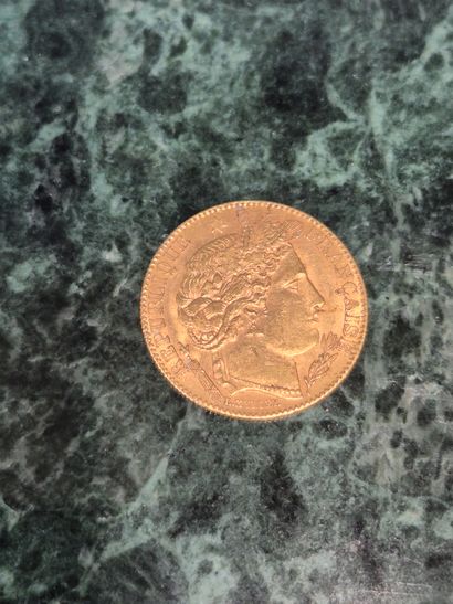 Une pièce de 10 francs en or, Cérès, datée...
