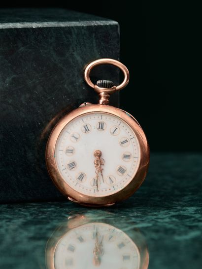 Montre de col en or jaune 18k 750 millièmes...