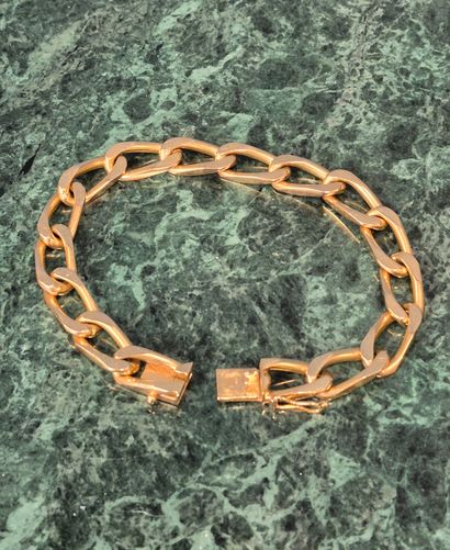 Bracelet gourmette en or jaune 18K 750 millièmes...