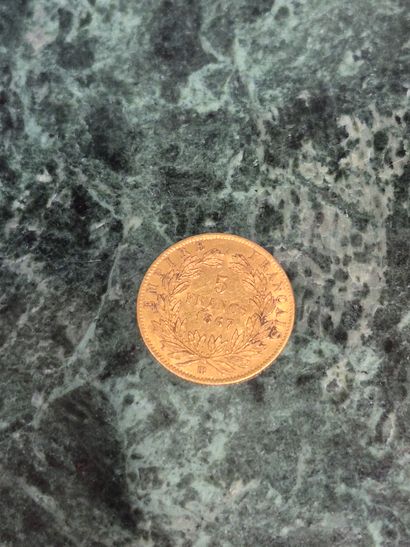 Une pièce de 5 Francs en or, Napoléon III,...
