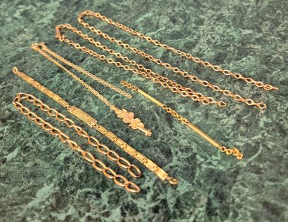Lot de chaînes en or jaune et rose 18k 750...