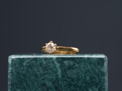 Solitaire in 18k yellow gold 750 thousandths...