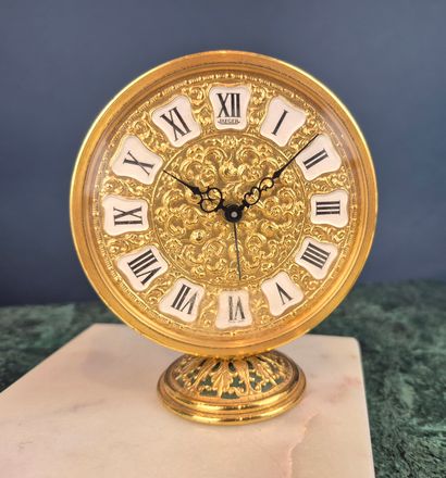 JAEGER
Louis XVI style gilt metal desk clock...