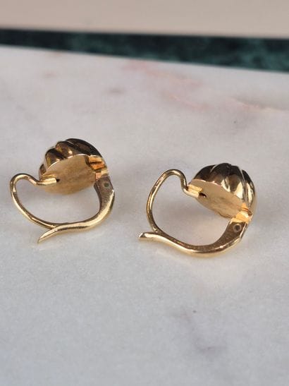 Pair of earrings in 18k yellow gold 750 thousandths,...