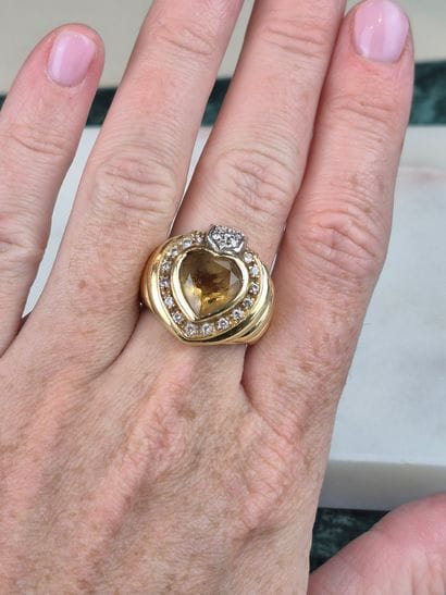 18K yellow gold 750 thousandths cocktail...